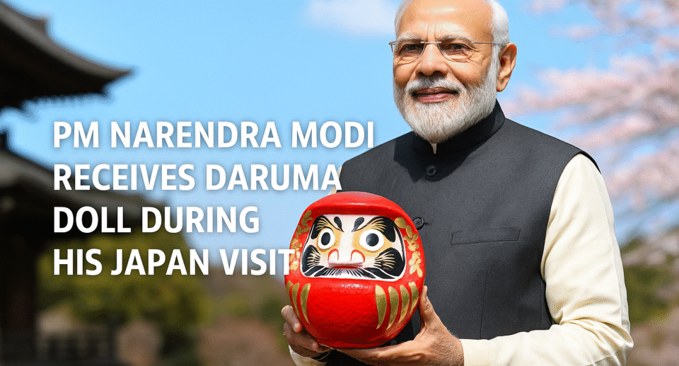 PM Narendra Modi Receives Daruma Doll During His Japan Visit