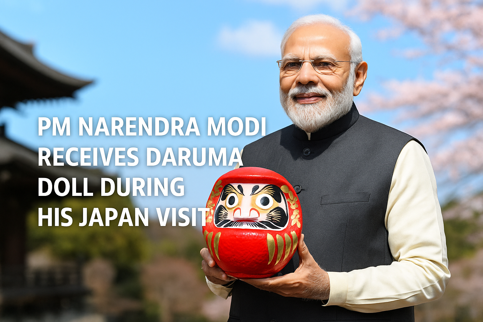 PM Narendra Modi Receives Daruma Doll During His Japan Visit